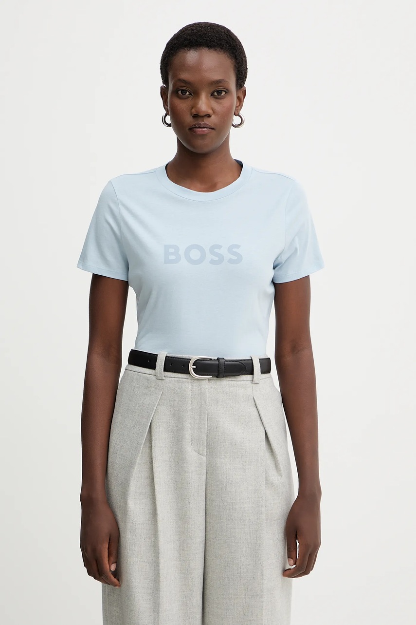Βαμβακερό μπλουζάκι BOSS Orange BOSS ORANGE χρώμα: μοβ, 50501139