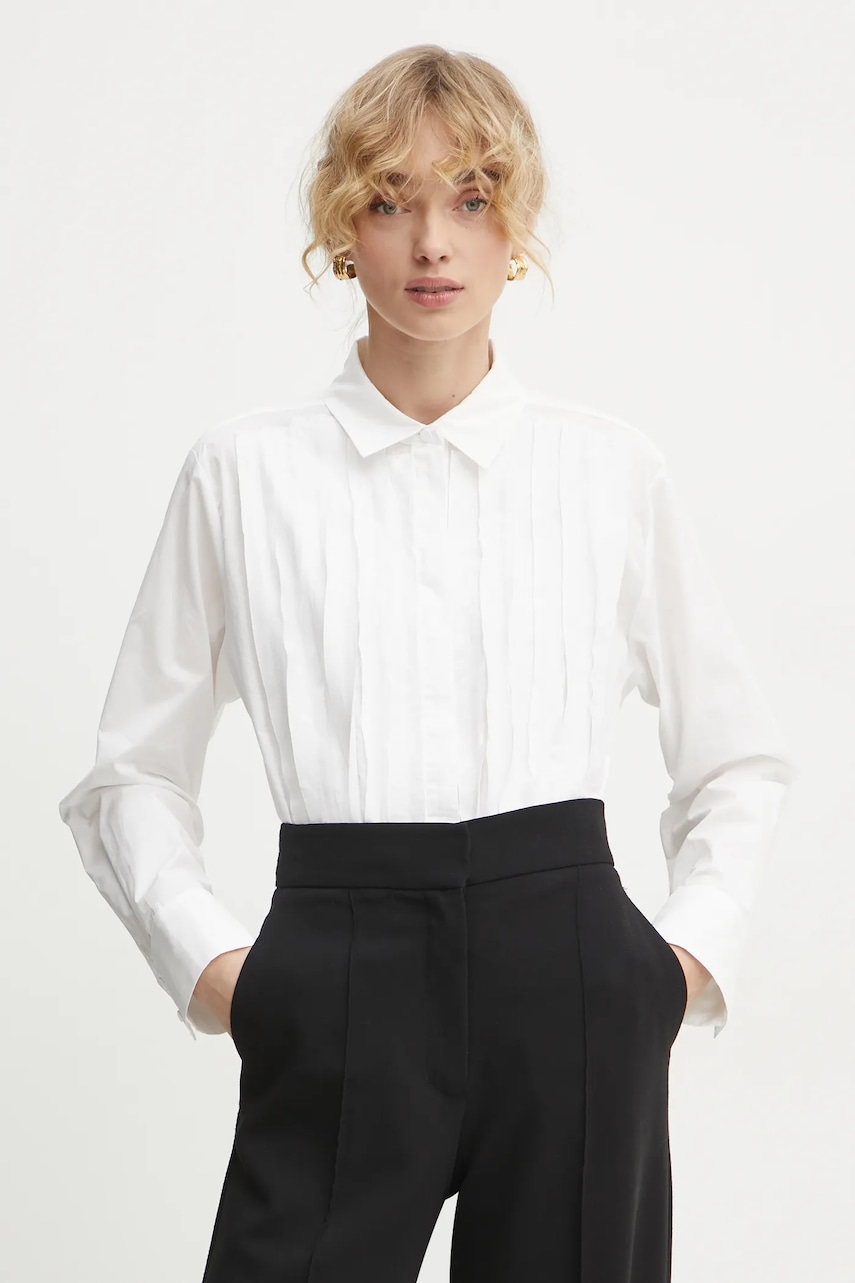 Βαμβακερό πουκάμισο Bruuns Bazaar χρώμα: μπεζ, BBW4202