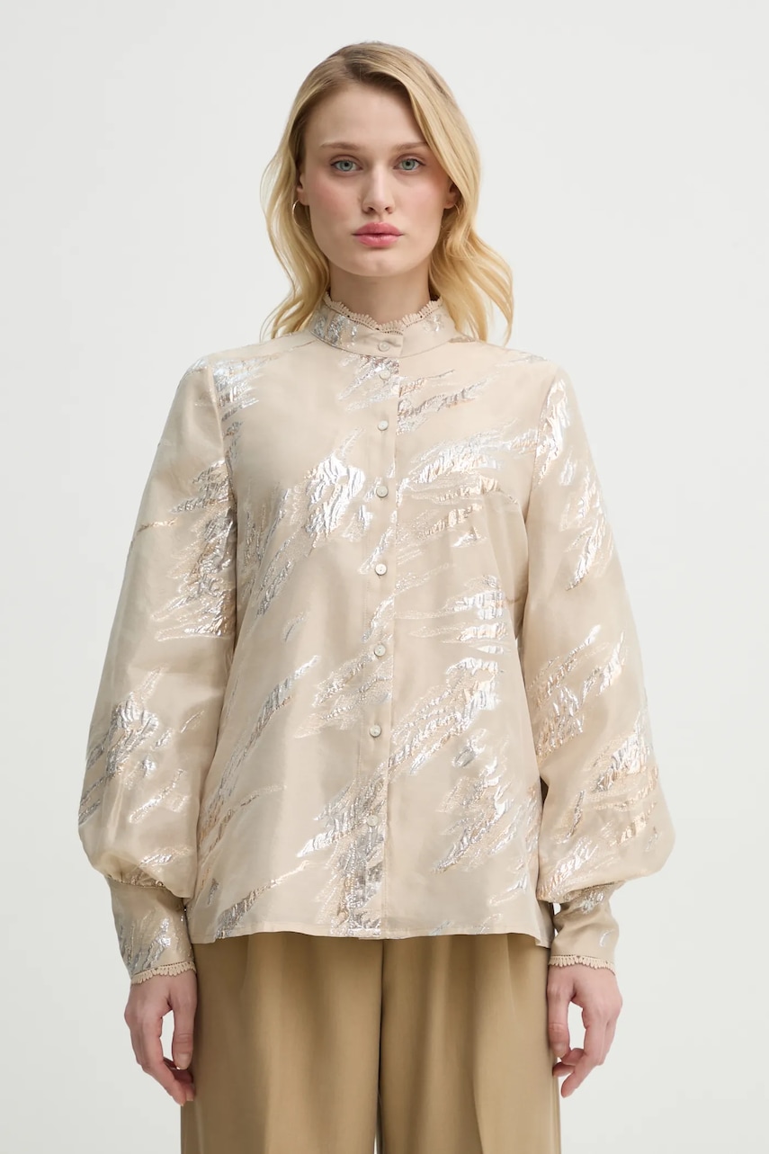 Πουκάμισο Bruuns Bazaar χρώμα: μπεζ, BBW4401