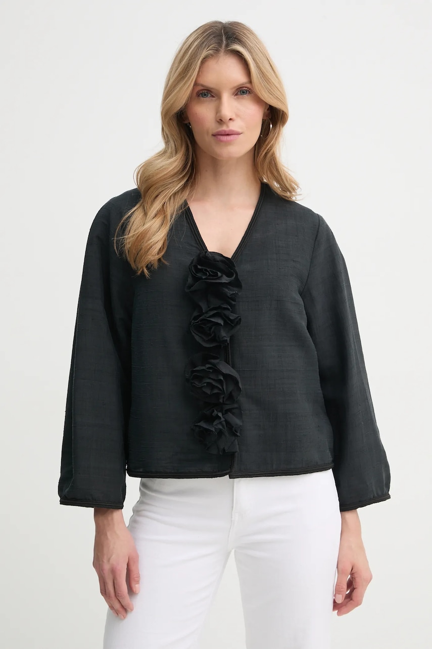 Μεταξωτό πουκάμισο By Malene Birger MINEAS χρώμα: μαύρο, 102436