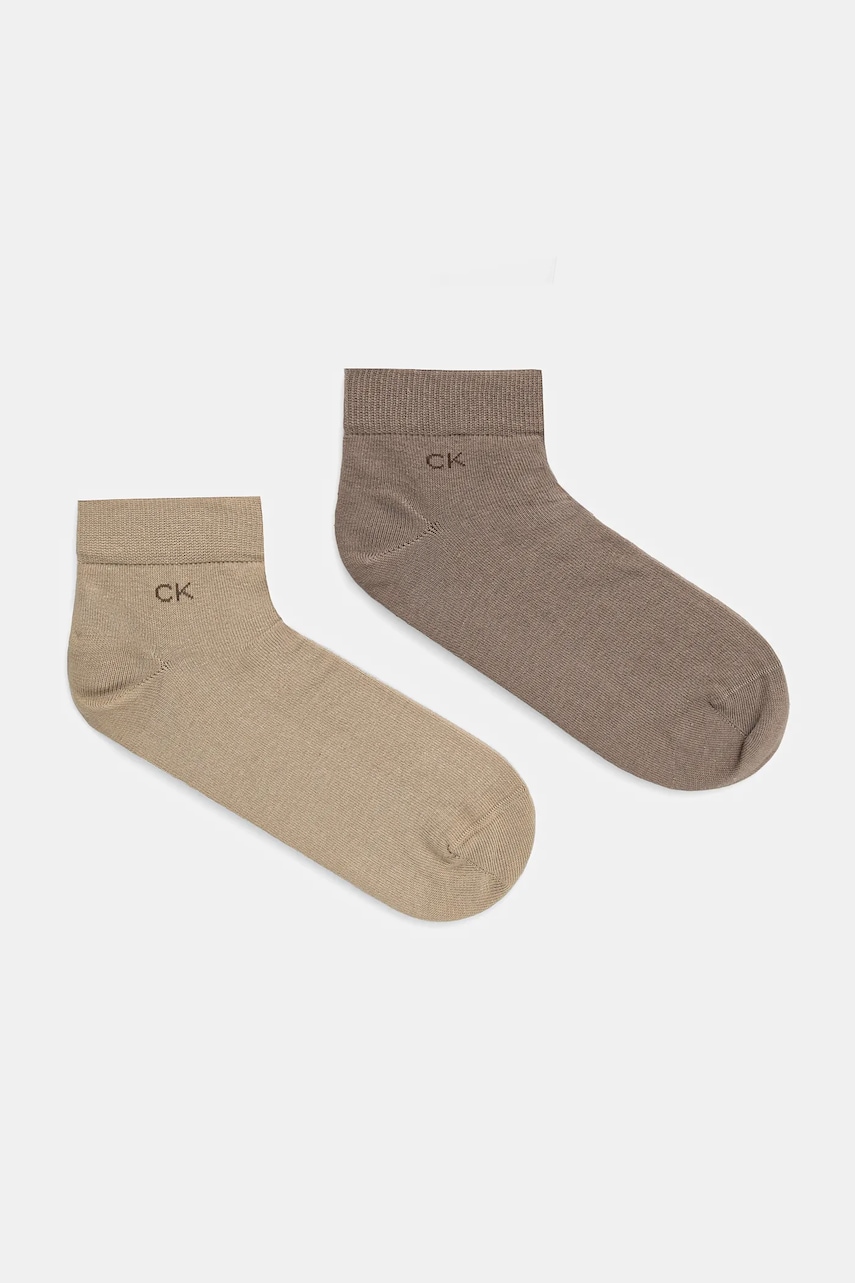 Κάλτσες Calvin Klein 2-pack χρώμα: καφέ