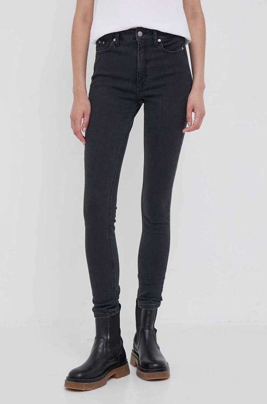 Τζιν παντελόνι Calvin Klein Jeans χρώμα: μαύρο