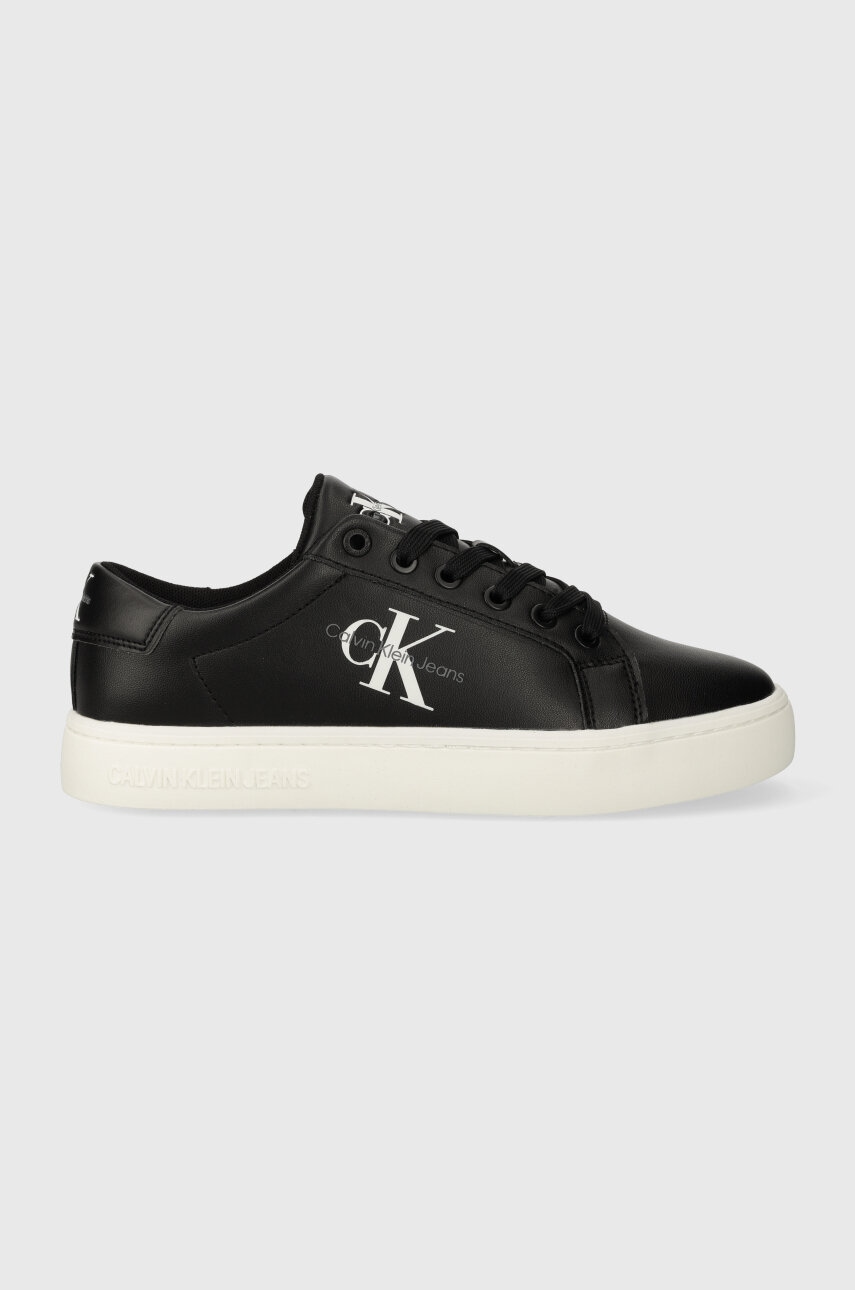 Δερμάτινα αθλητικά παπούτσια Calvin Klein Jeans CLASSIC CUPSOLE LACEUP LTH WN CLASSIC CUPSOLE LACE UP χρώμα: μαύρο, YW0YW01269 YW0YW01269