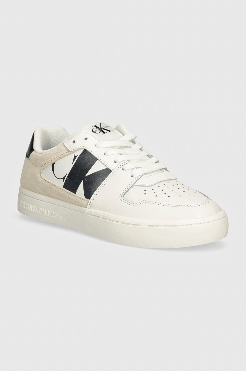 Δερμάτινα αθλητικά παπούτσια Calvin Klein Jeans CLASSIC CUPSOLE LOW NBS χρώμα: άσπρο, YW0YW01520