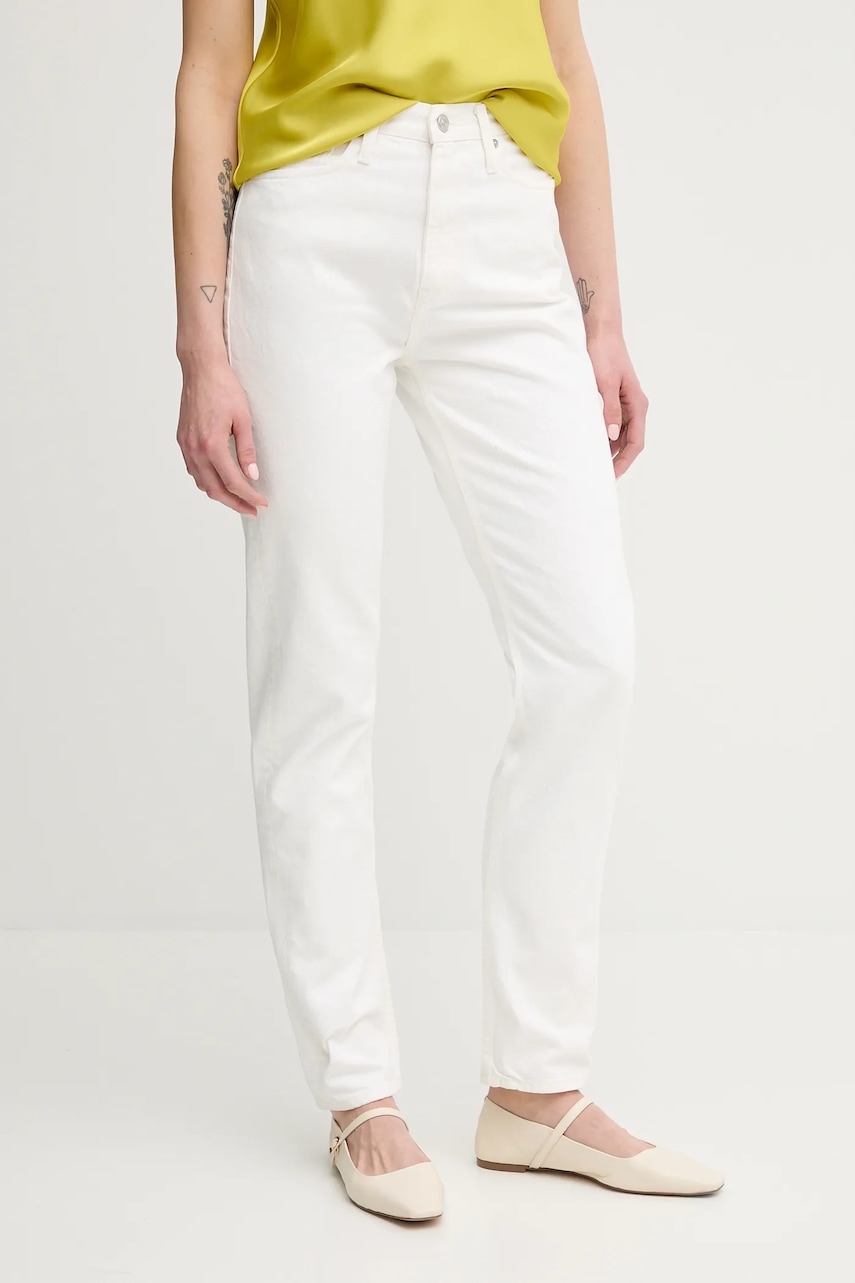 Τζιν παντελόνι Calvin Klein Jeans χρώμα: άσπρο, J20J225136