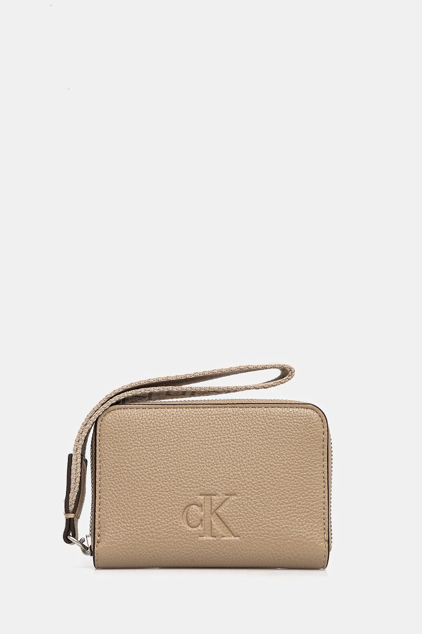 Πορτοφόλι Calvin Klein Jeans χρώμα: μπεζ, LV04K1024G
