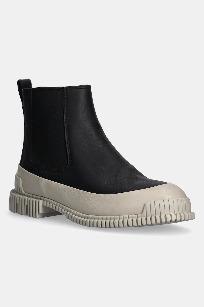 Δερμάτινες μπότες τσέλσι Camper Pix γυναικείες, χρώμα: μαύρο, K400304-022