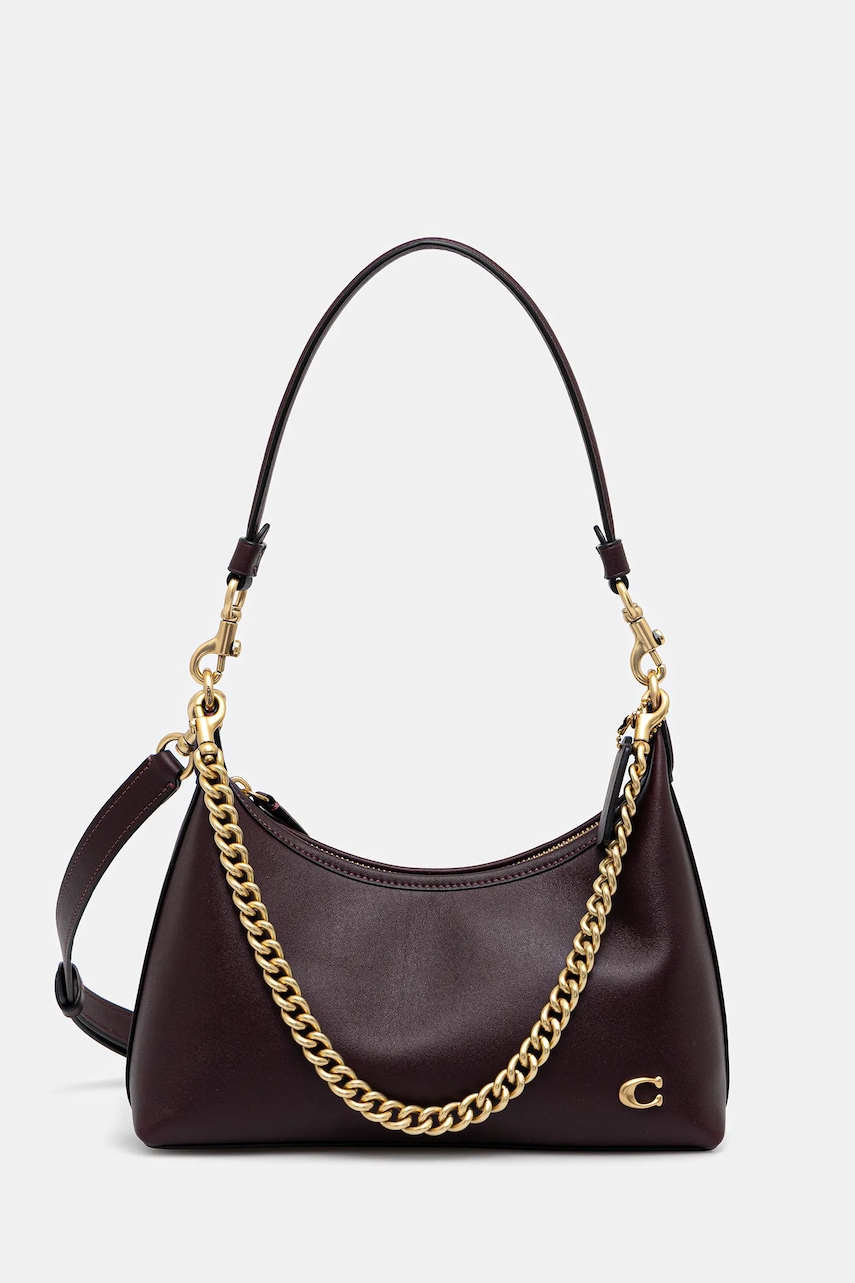 Δερμάτινη τσάντα Coach Juliet χρώμα: καφέ, CW640