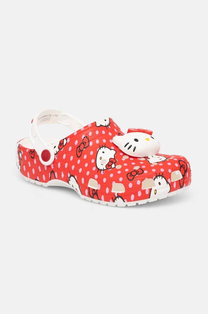 Παντόφλες Crocs Classic Hello Kitty Red Clog χρώμα: κόκκινο, 210575