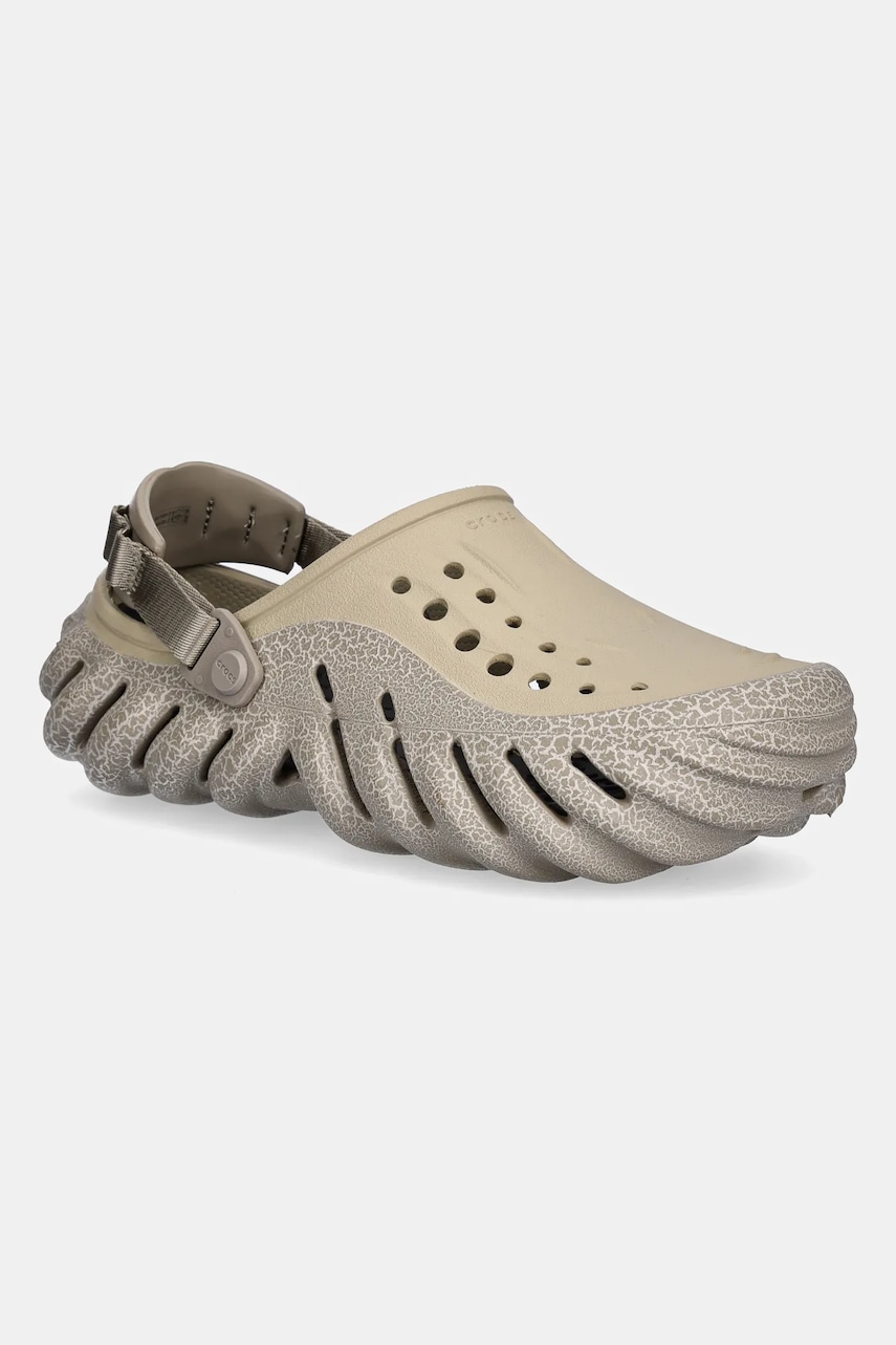 Παντόφλες Crocs Echo Crackle Clog χρώμα: μπεζ, 211630