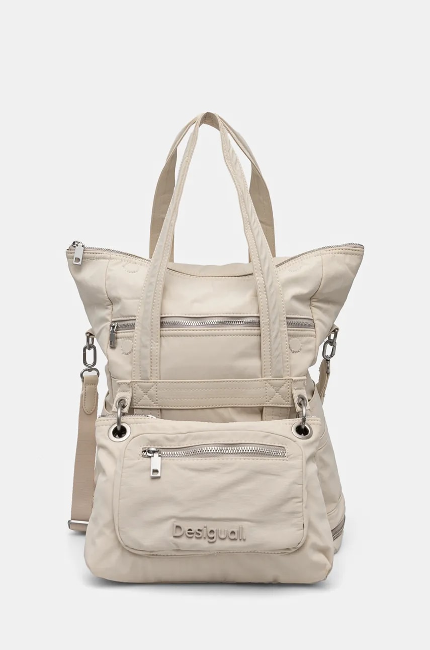 Σακίδιο πλάτης Desigual BASIC MODULAR χρώμα: μπεζ, 24WAKY17