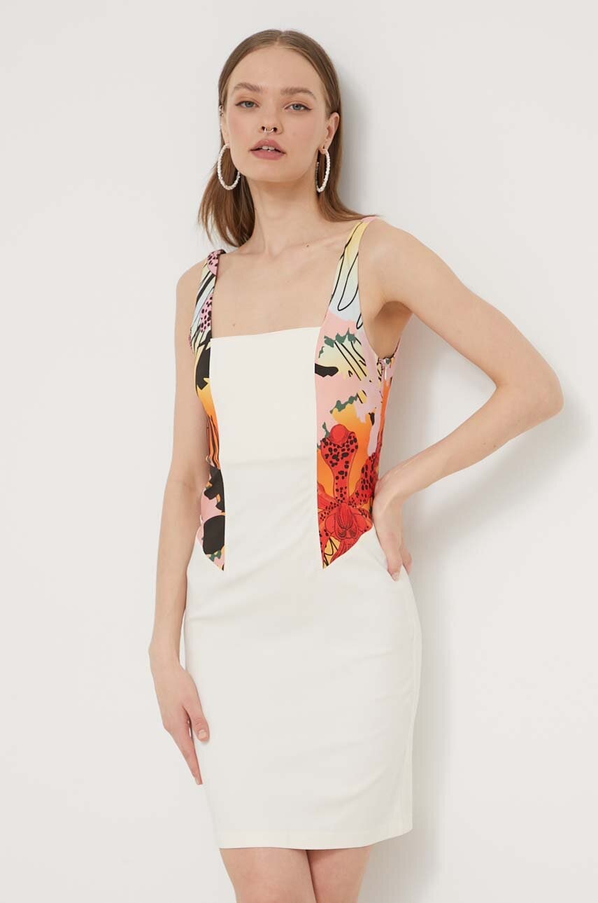 Φόρεμα Desigual MARBELLA LACROIX χρώμα: μπεζ, 24SWVW75