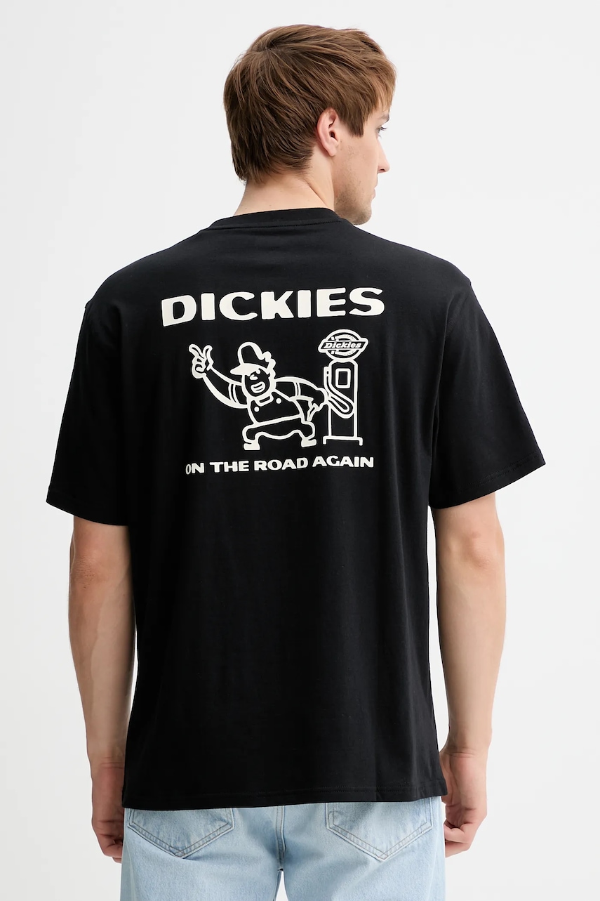 Βαμβακερό μπλουζάκι Dickies ανδρικό, χρώμα: μαύρο, DK0A87QI