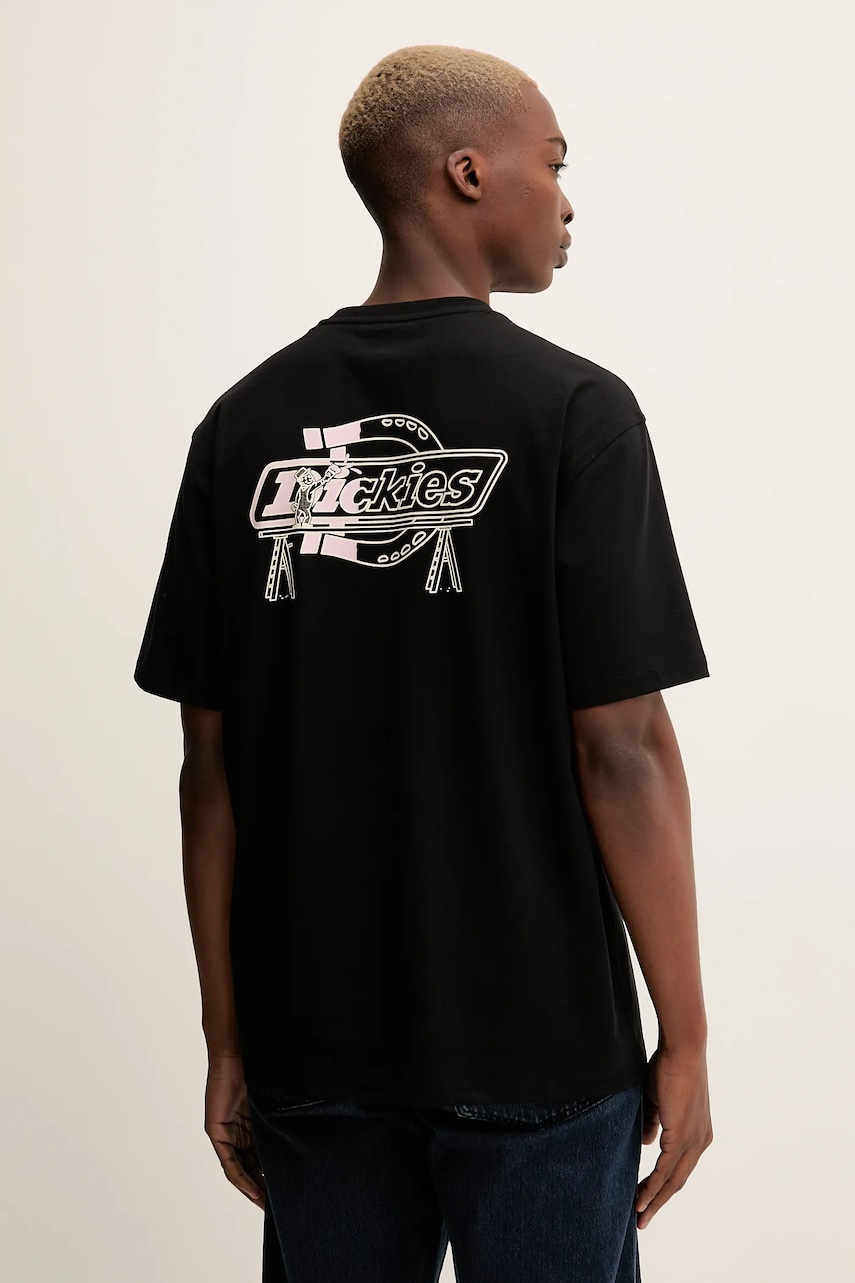 Βαμβακερό μπλουζάκι Dickies ανδρικό, χρώμα: μαύρο, DK0A87QP