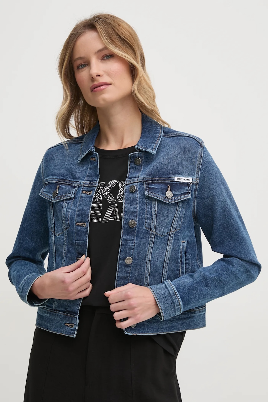 Μπουφάν Dkny χρώμα: μπλε, DJ4J6006