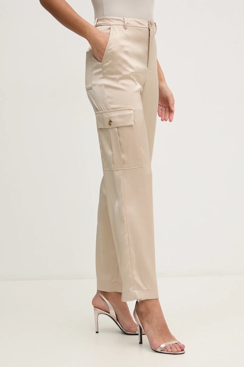 Παντελόνι Dkny χρώμα: μπεζ, DJ4P3011