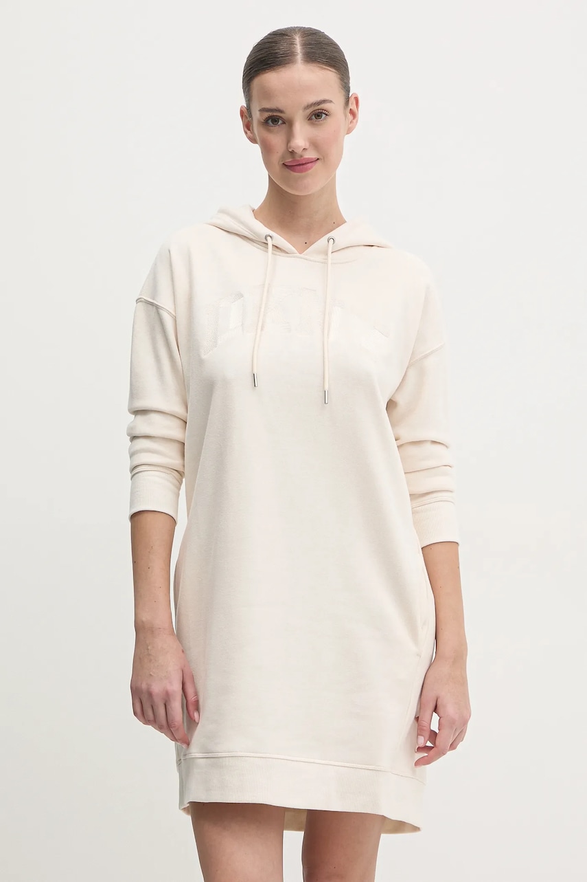 Φόρεμα Dkny χρώμα: μπεζ, DP5D4885