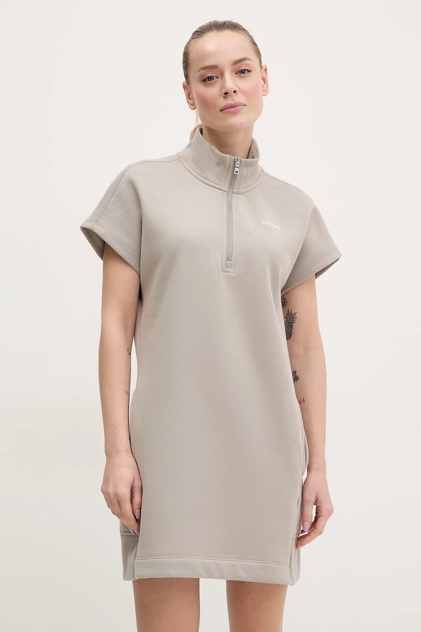 Φόρεμα Dkny χρώμα: μπεζ, DP5D4895