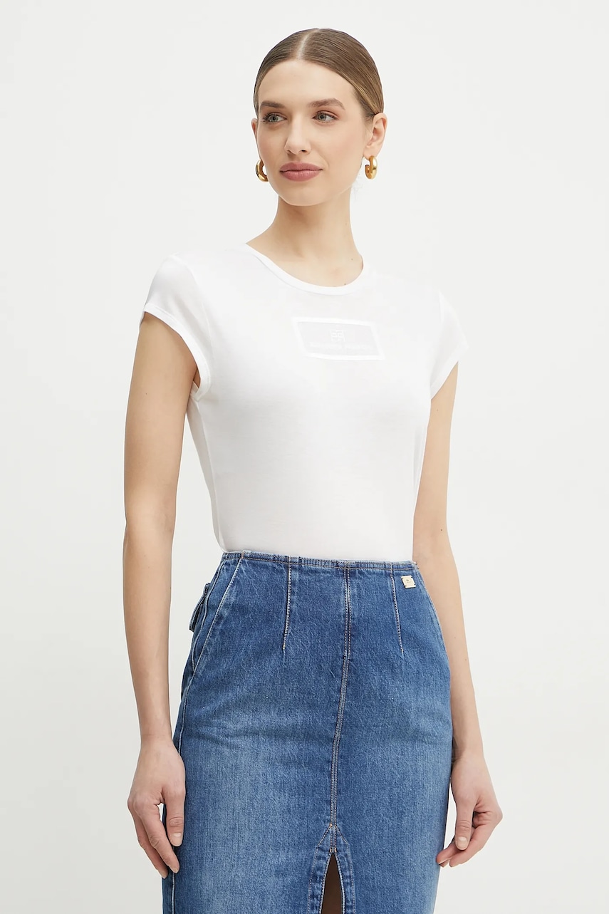 Μπλουζάκι Elisabetta Franchi χρώμα: άσπρο, MA00451E2