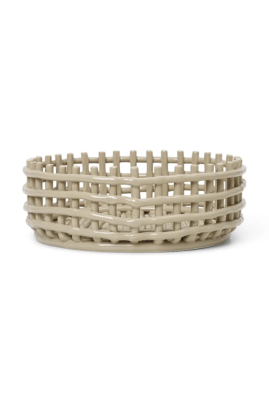 Καλάθι φρούτων ferm LIVING Ceramic Centrepiece χρώμα: μπεζ
