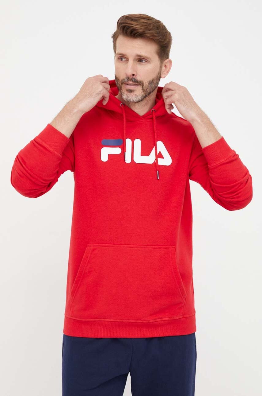 Μπλούζα Fila χρώμα: κόκκινο, με κουκούλα