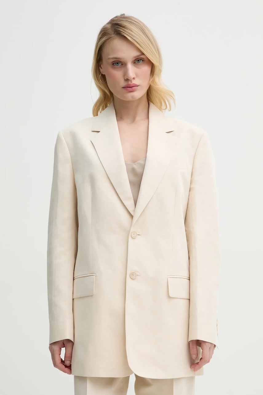 Λινό πανωφόρι Filippa K χρώμα: μπεζ, 31338