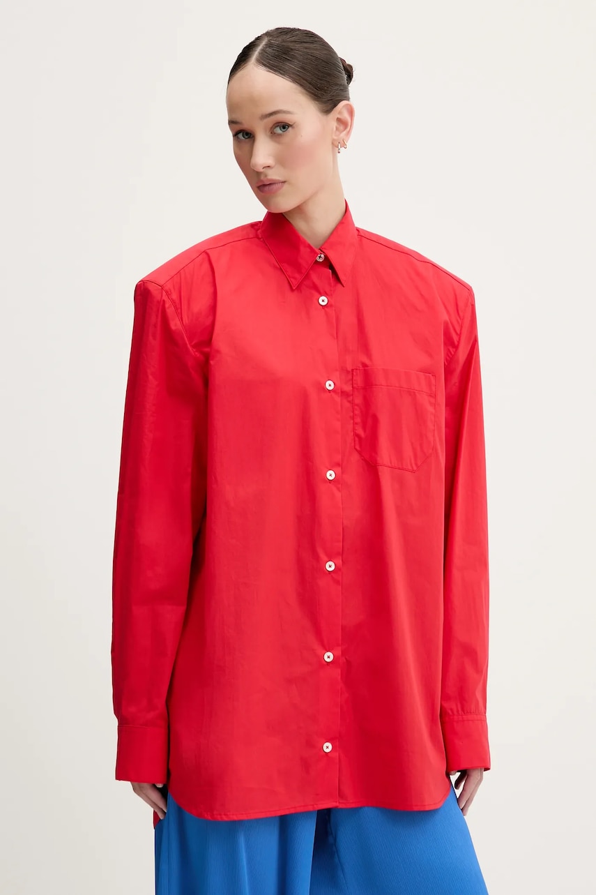 Πουκάμισο Fiorucci Red Embroidered Padded Shirt χρώμα: κόκκινο, W02SMTLO347CO01RD01
