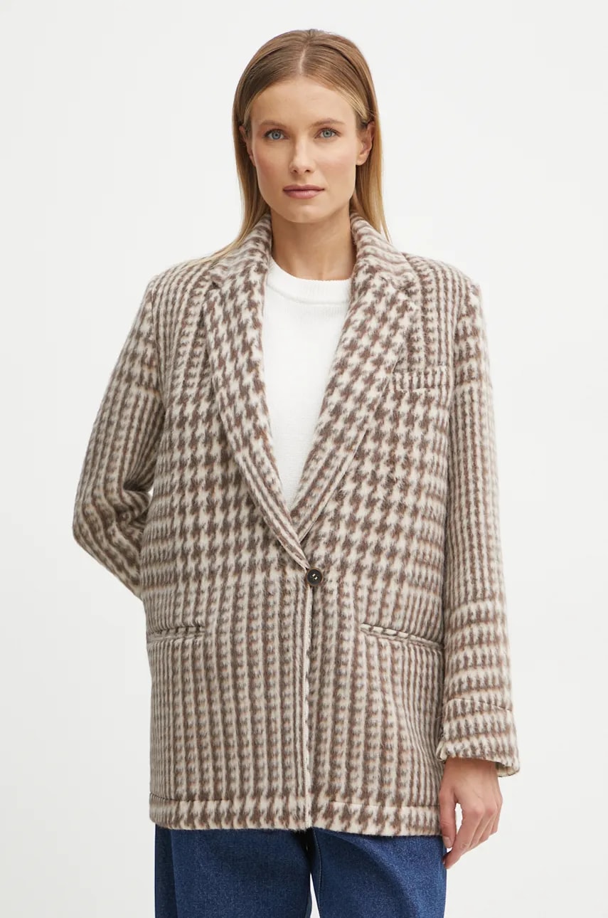 Μάλλινο σακάκι Forte Forte χρώμα: μπεζ, 13206_my coat