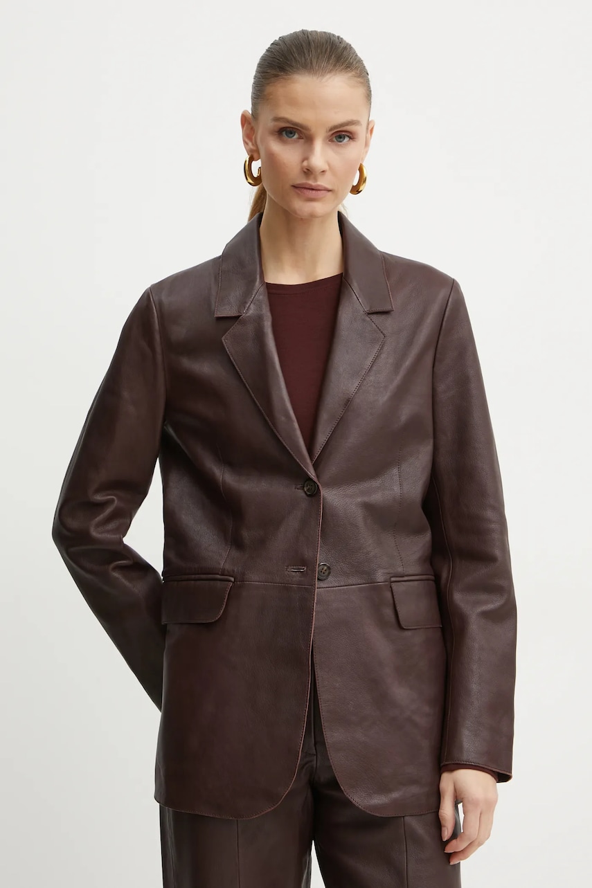 Δερμάτινο σακάκι Forte Forte χρώμα: κόκκινο, 13214_my jacket