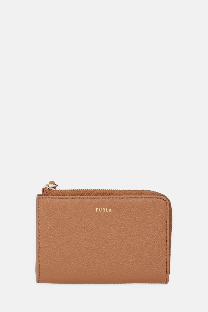 Δερμάτινο πορτοφόλι Furla χρώμα: καφέ, WP00470.BX3036.RY000
