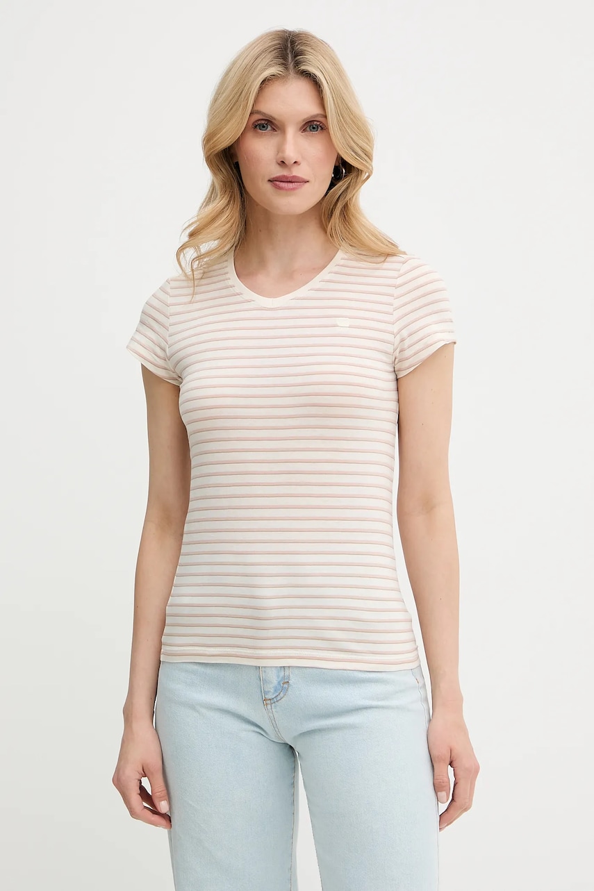 Βαμβακερό μπλουζάκι G-Star Raw χρώμα: πράσινο