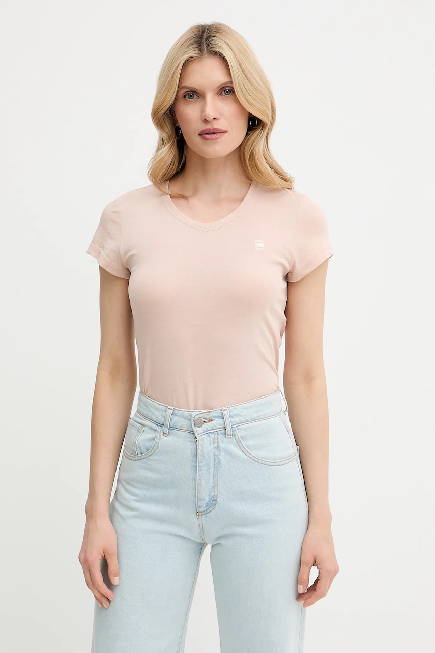 Βαμβακερό μπλουζάκι G-Star Raw χρώμα: μοβ, D24533-4107