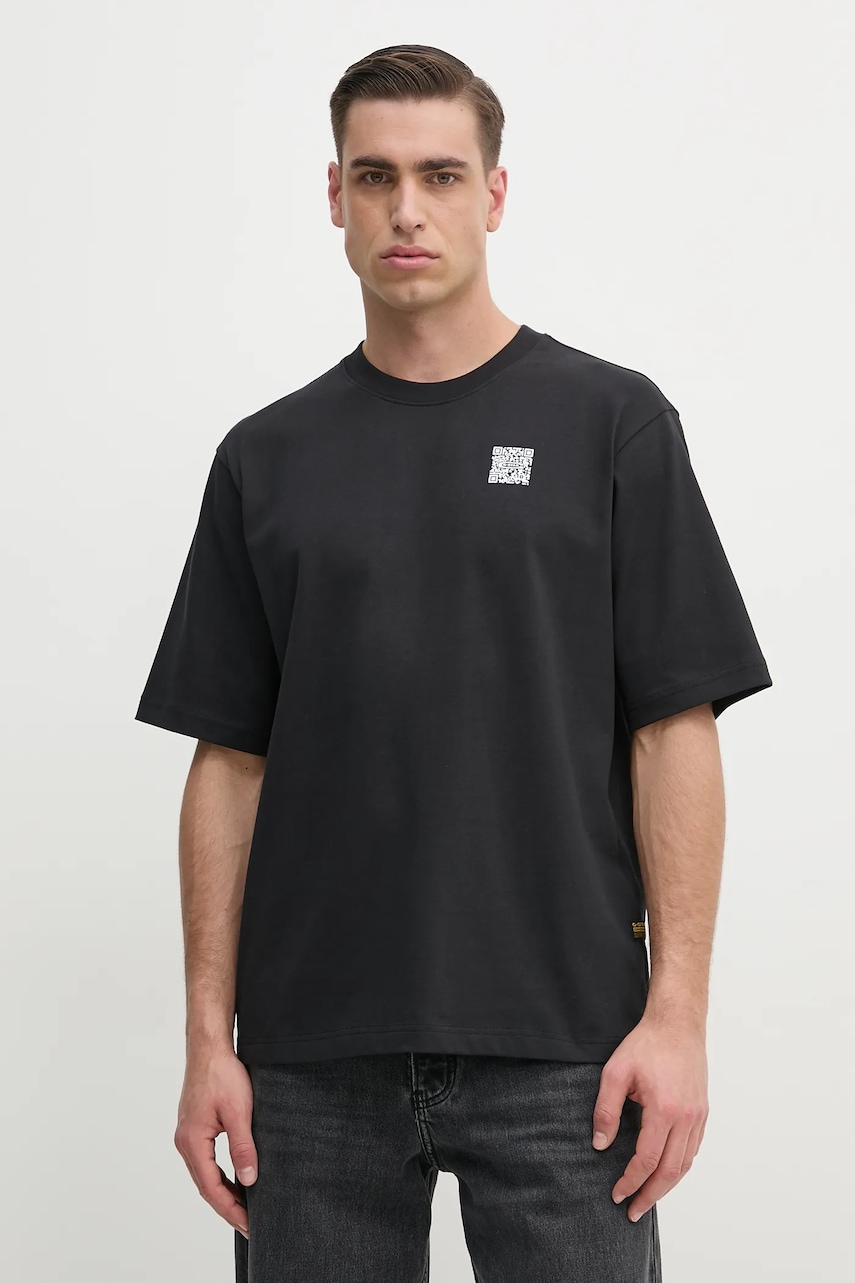 Βαμβακερό μπλουζάκι G-Star Raw ανδρικά, χρώμα: μαύρο, D25975-C784