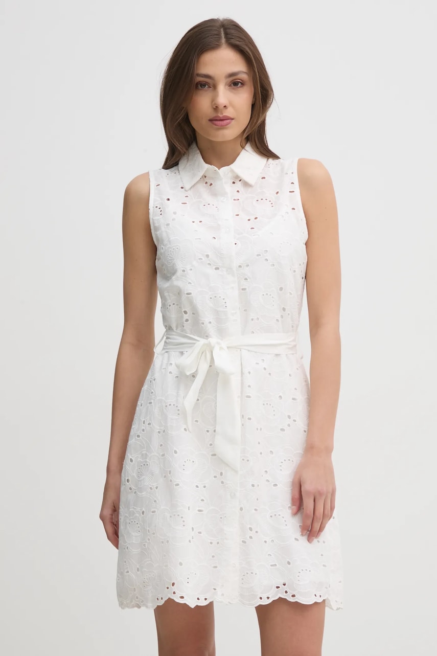 Βαμβακερό φόρεμα Gaudi χρώμα: άσπρο, 511BD15011