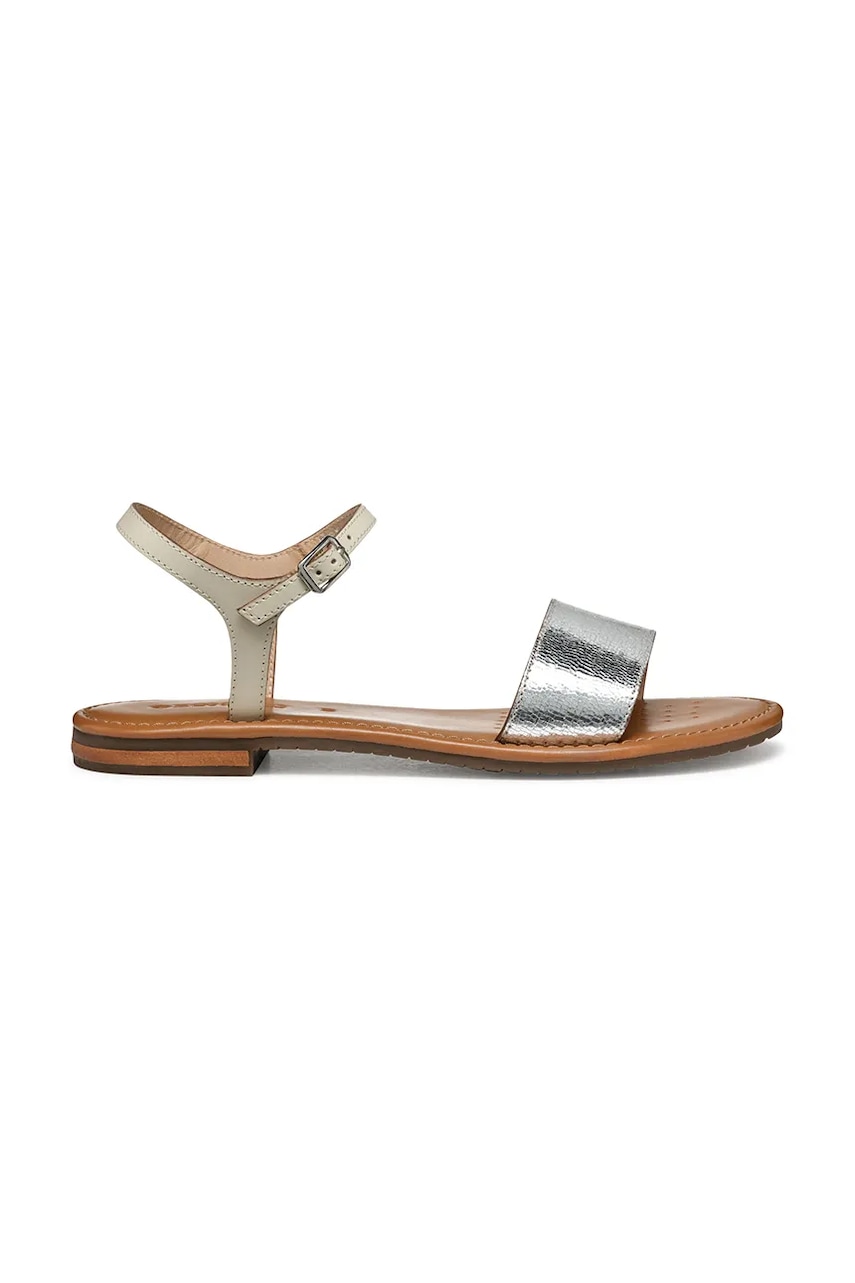 Δερμάτινα σανδάλια Geox D SOZY S χρώμα: ασημί, D55LXJ 0KY81 C1W1S