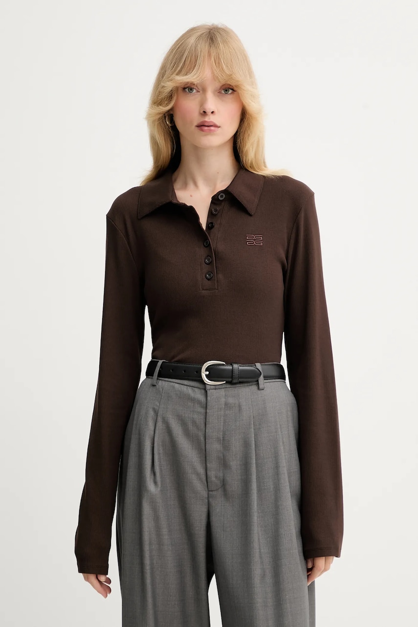 Μακρυμάνικο Gestuz χρώμα: καφέ, 10910690