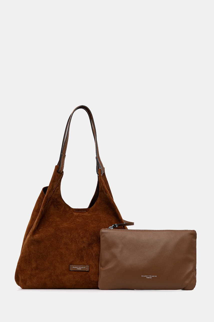 Τσάντα σουέτ Gianni Chiarini DUA χρώμα: καφέ, BS.9780.CM