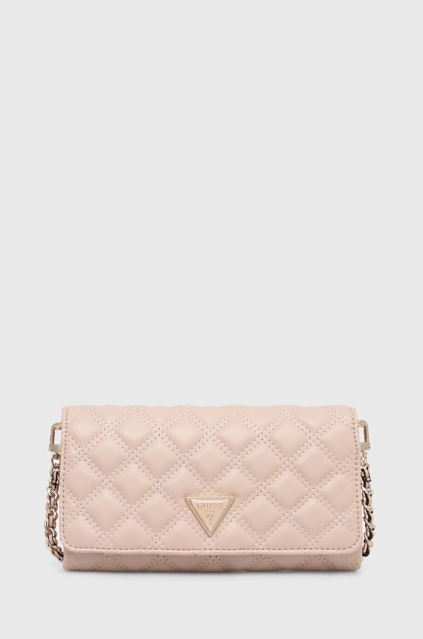 Τσάντα Guess GIULLY χρώμα: ροζ, HWQG87 48750