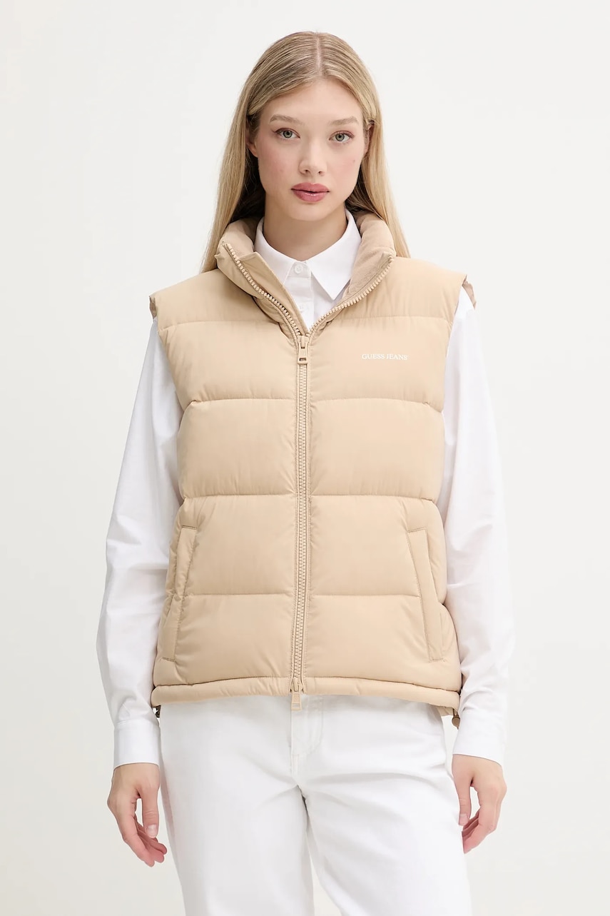 Αμάνικο μπουφάν Guess Jeans χρώμα: μαύρο, W4BN59 WGII2