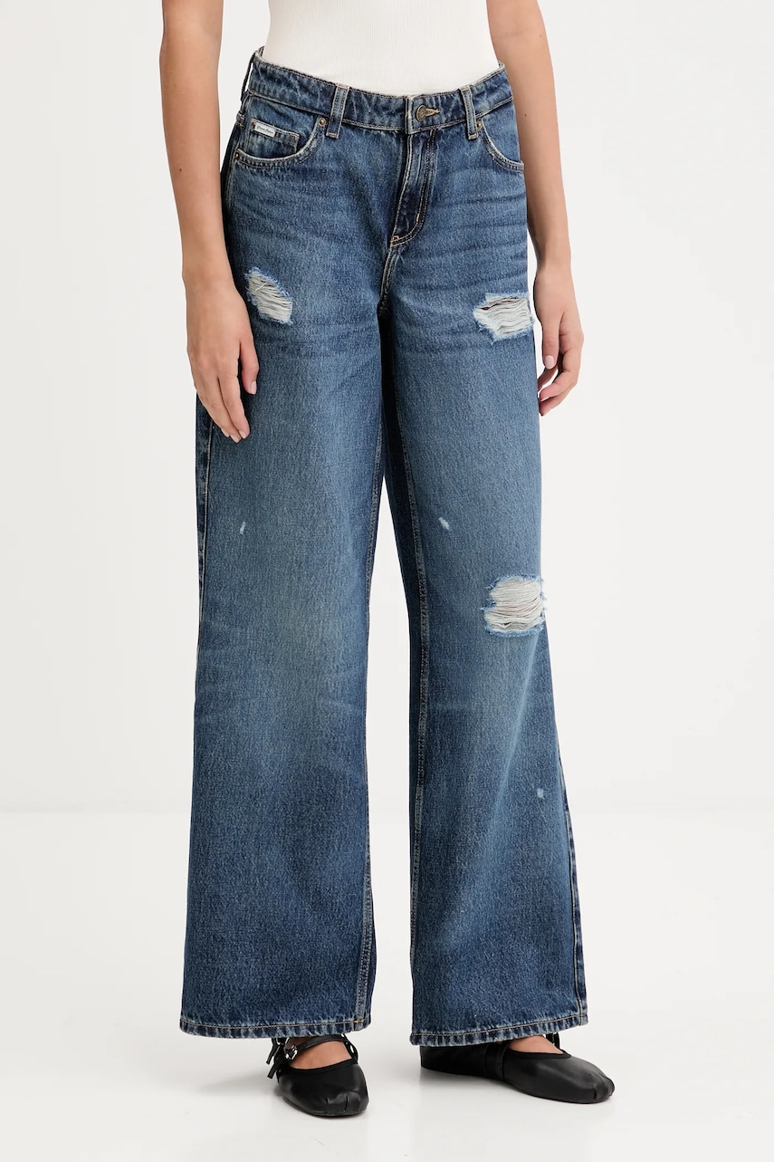 Τζιν παντελόνι Guess Jeans χρώμα: ναυτικό μπλε, W5YA0Y D5R22