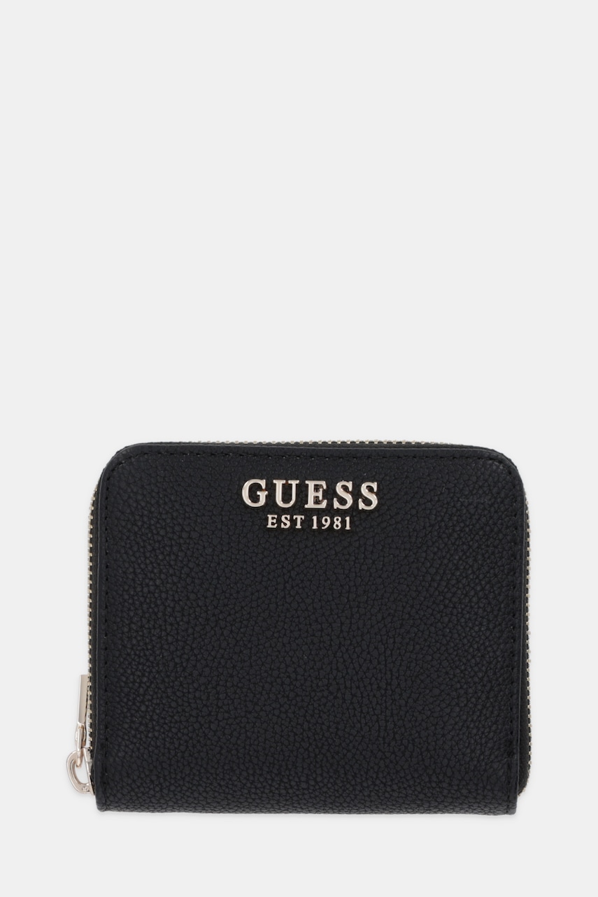 Πορτοφόλι Guess LAUREL χρώμα: μαύρο, SWBG74 59137