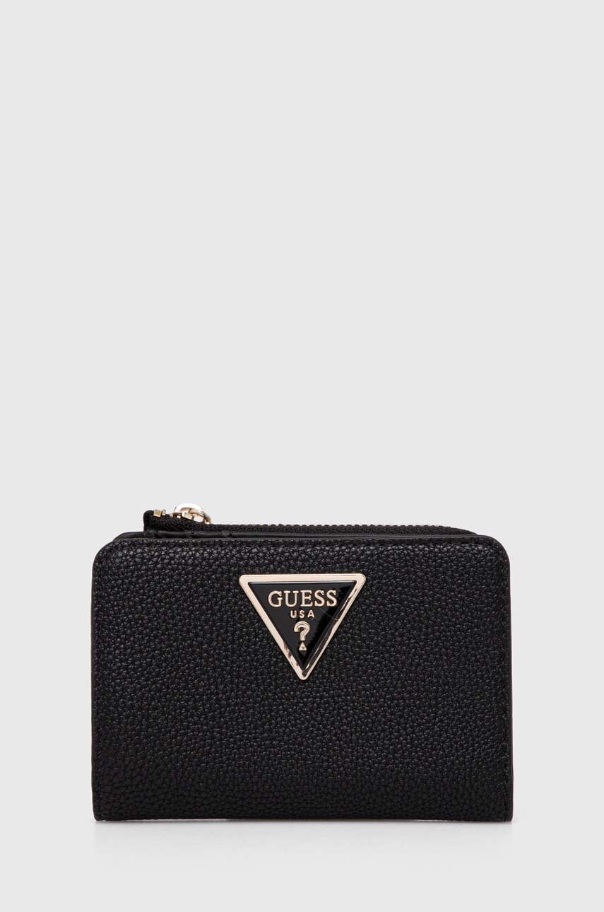 Πορτοφόλι Guess LAUREL χρώμα: μαύρο, SWBG85 00560