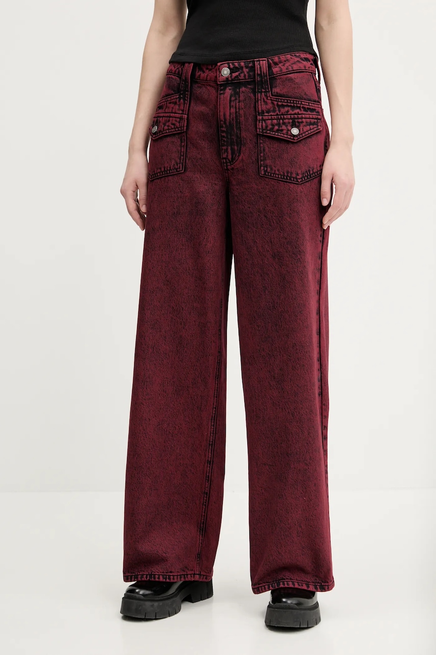 Τζιν παντελόνι Guess Originals χρώμα: μπορντό, W5RG02 D4XYE