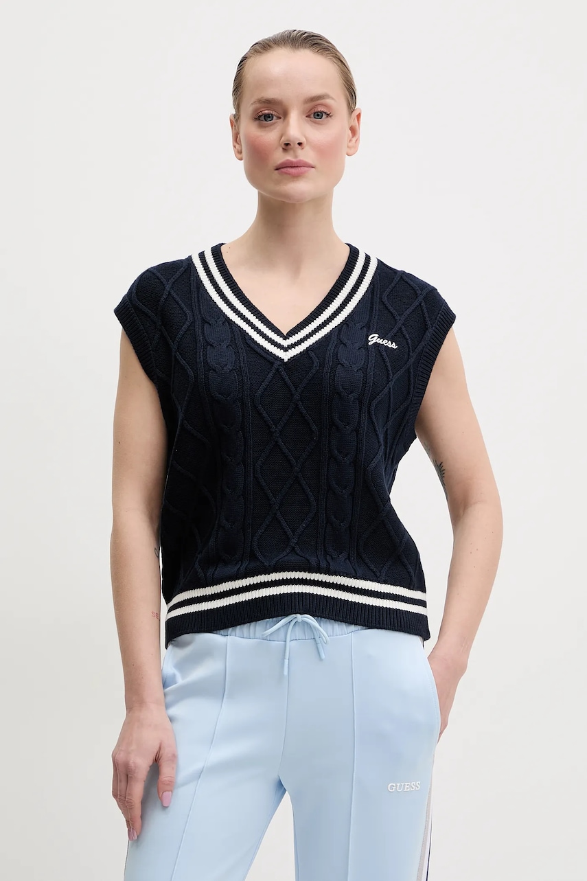 Γιλέκο Guess χρώμα: ναυτικό μπλε, V5GR00 Z3FB1