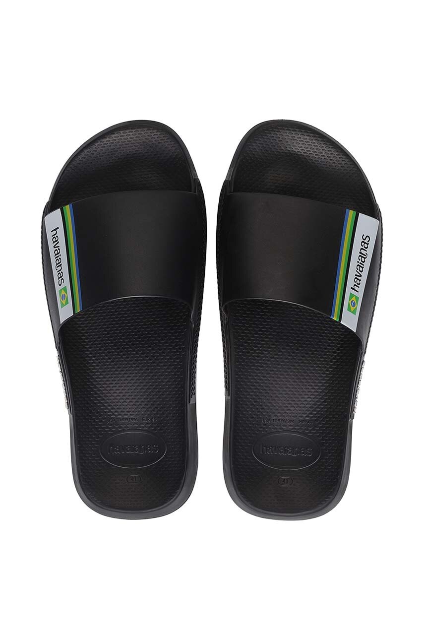 Παντόφλες Havaianas Slide Brasil χρώμα: μαύρο
