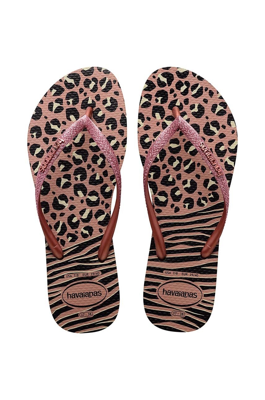 Σαγιονάρες Havaianas SLIM ANIMALS χρώμα: μαύρο, 4147964.1924
