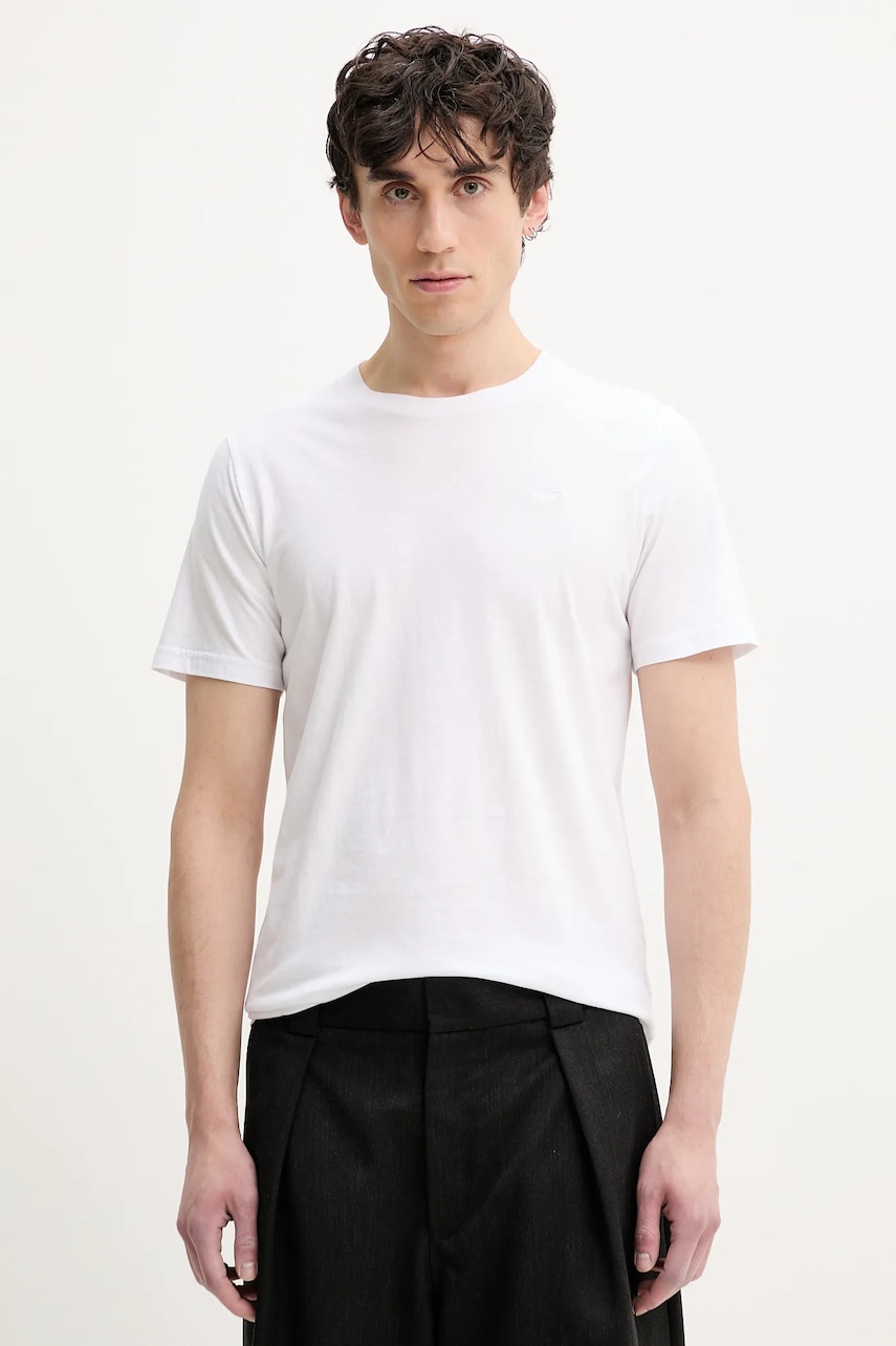 Βαμβακερό μπλουζάκι Hollister Co. ανδρικό, χρώμα: άσπρο, KI324-5149