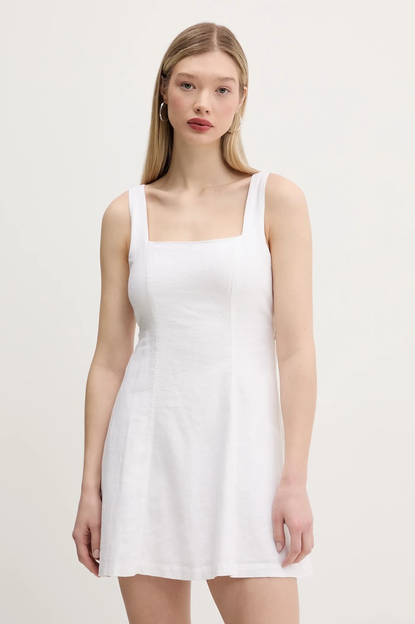 Λινό φόρεμα Hollister Co. χρώμα: άσπρο, KI359-5264
