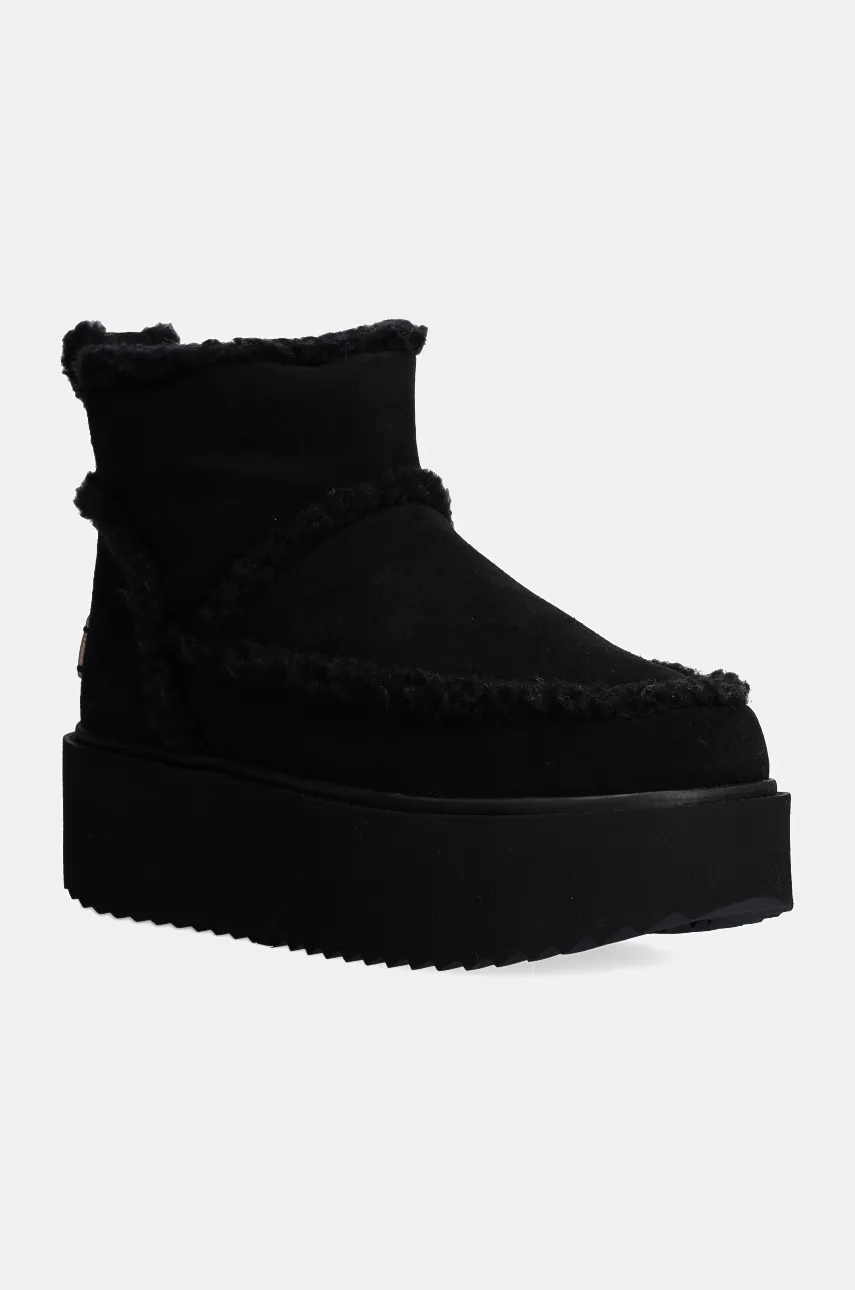 Μπότες χιονιού σουέτ Inuikii Inuikii X Coccinelle Classic Low Shearling χρώμα: μαύρο, 75204-150