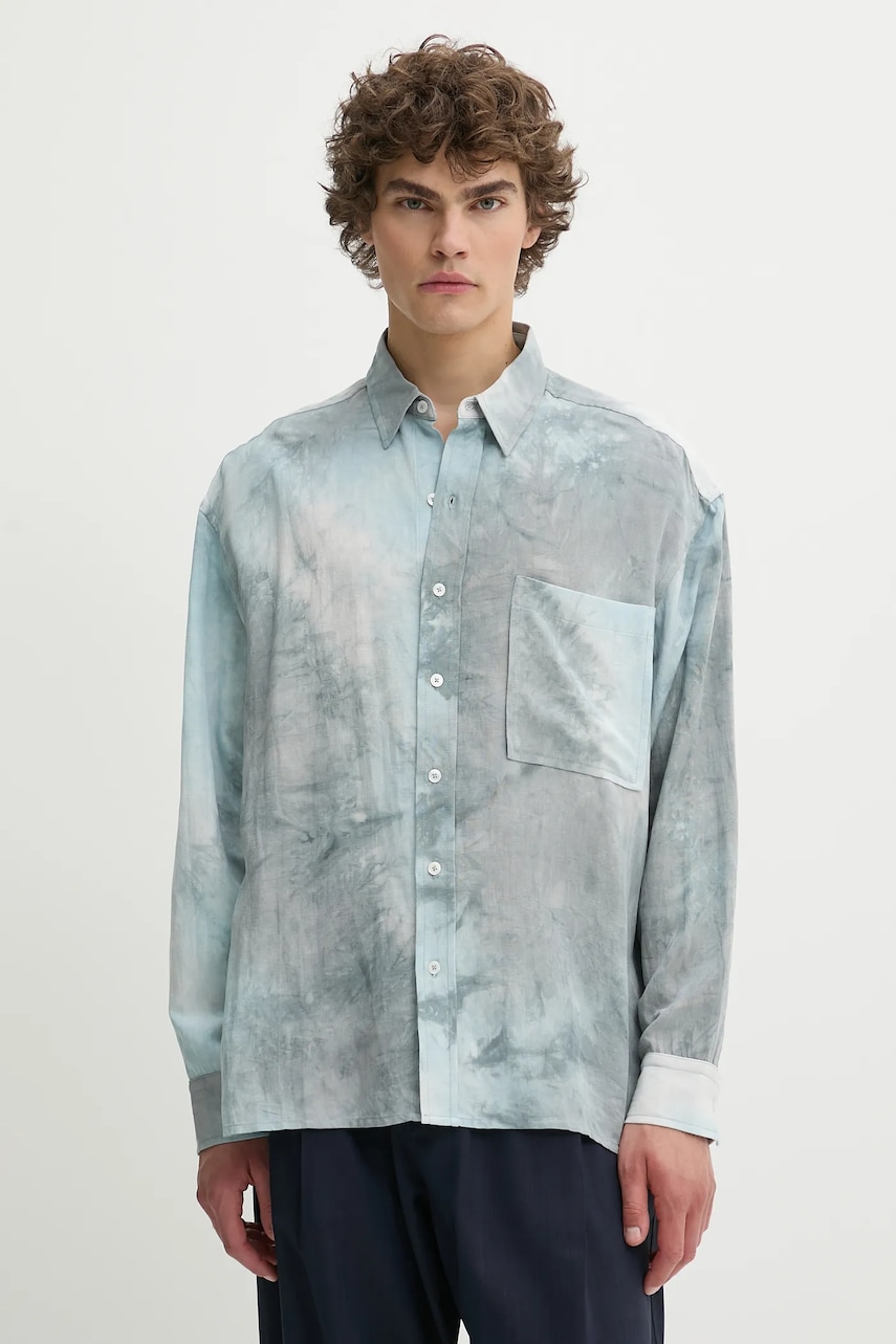 Πουκάμισο με μείγμα από λινό IRO ανδρικό, χρώμα: γκρι, MP18NARCISSE